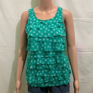 Elle Ruffled Green TankTop